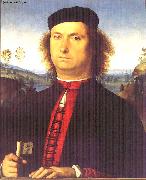 PERUGINO, Pietro Portrait of Francesco delle Opere te oil
